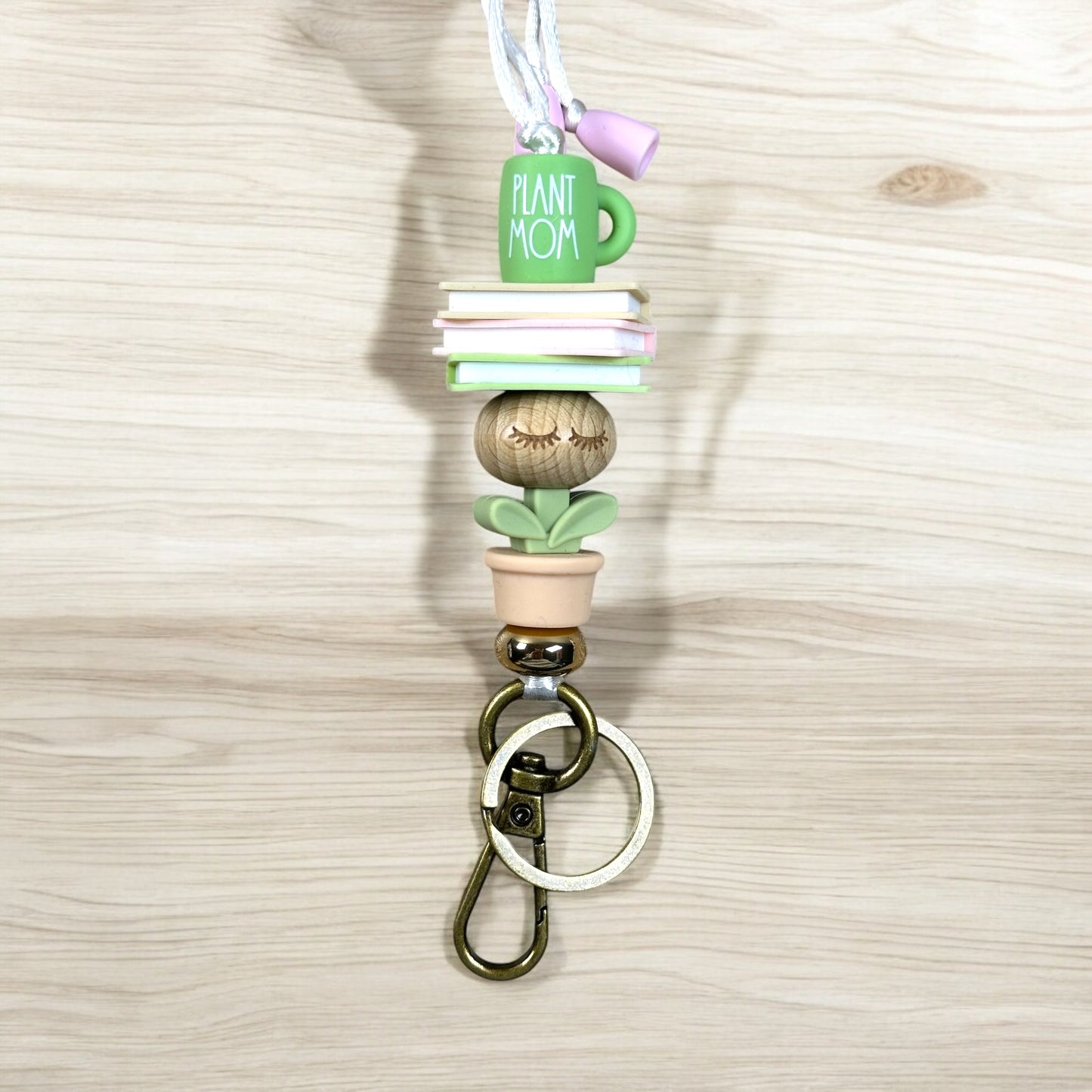Plant Mom Book Stack Lanyard