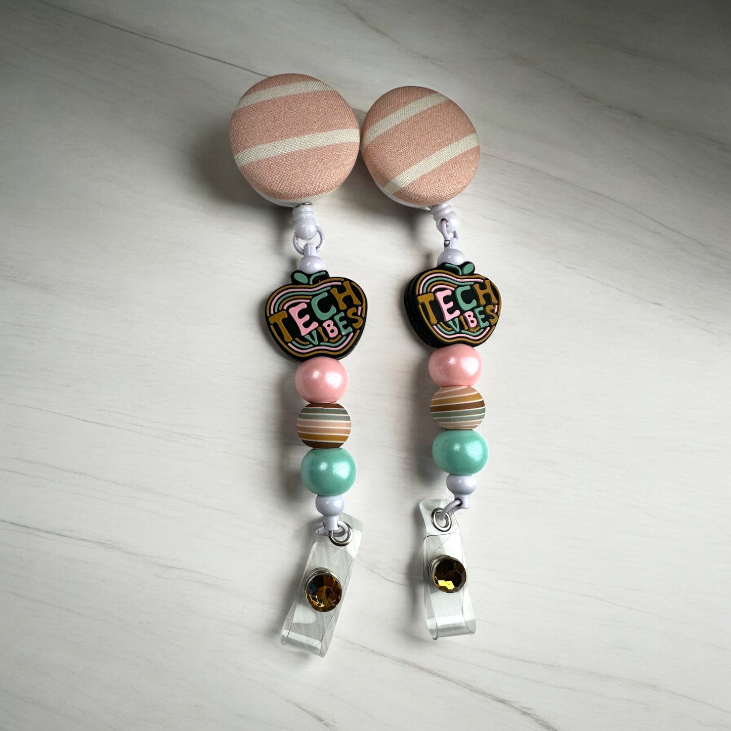 Tech Vibes Fabric Covered Badge Reel