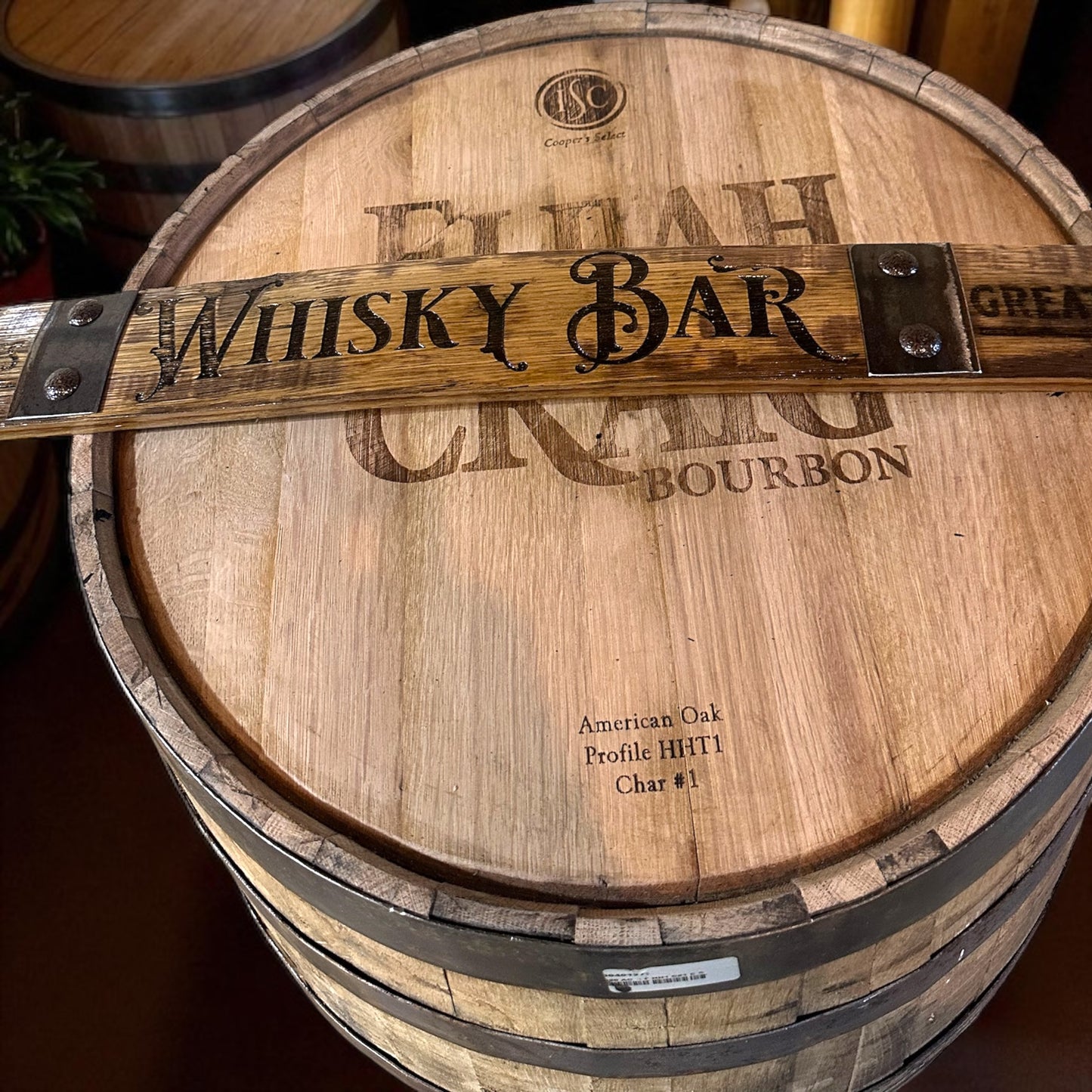 Engraved Whiskey Barrel Staves
