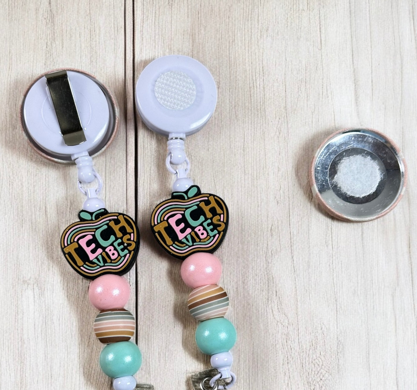 Tech Vibes Fabric Covered Badge Reel