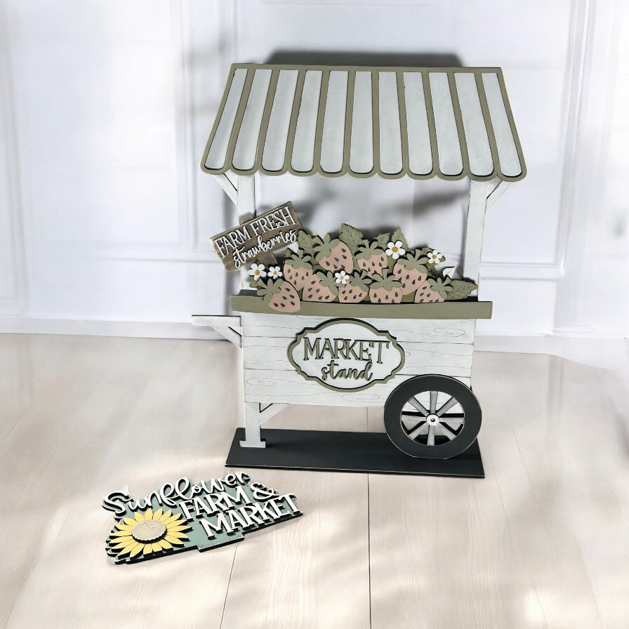 Market Stand Base For Interchangeable Flower Basket Inserts