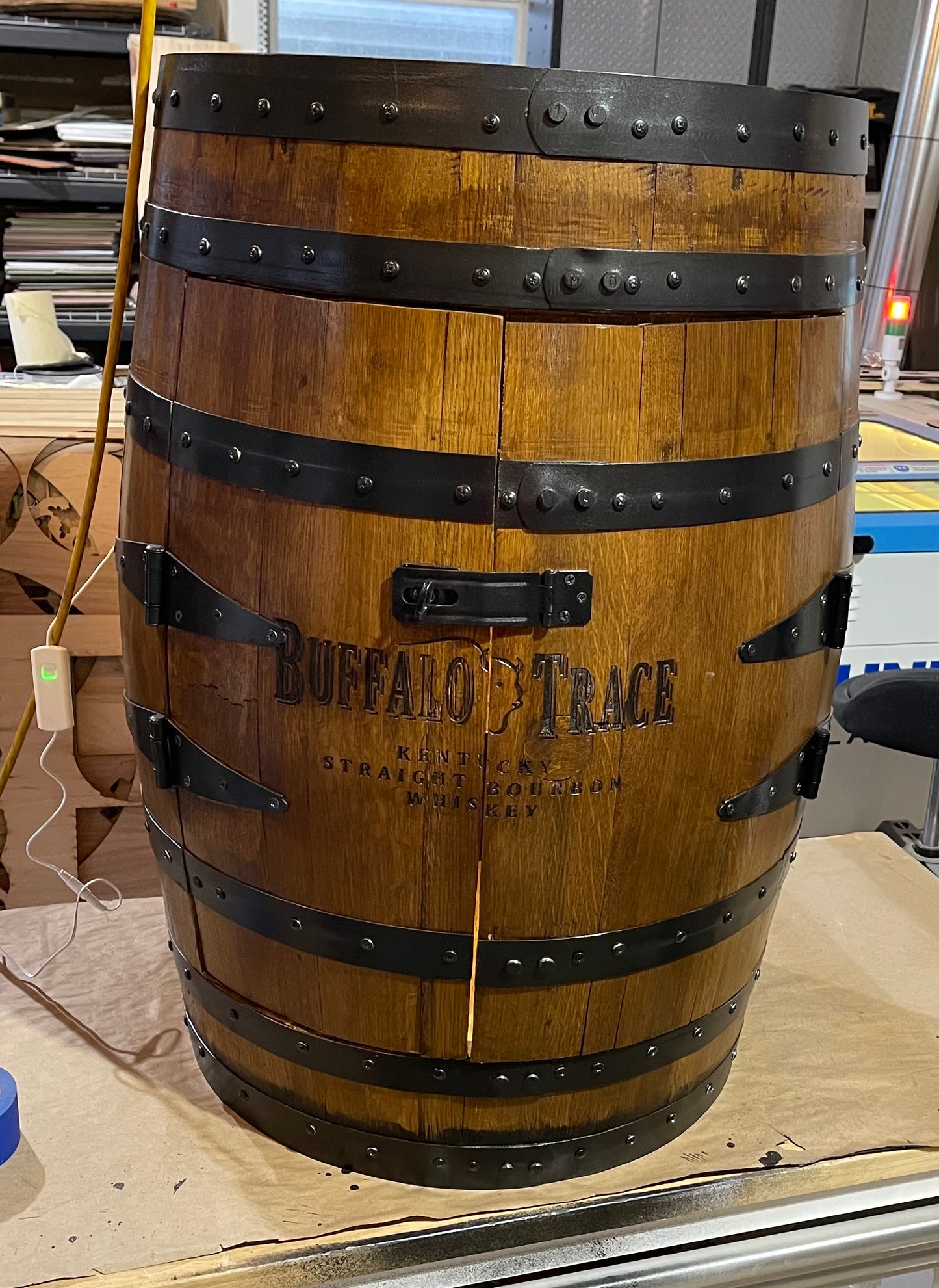 Custom Bourbon Barrel Cabinet