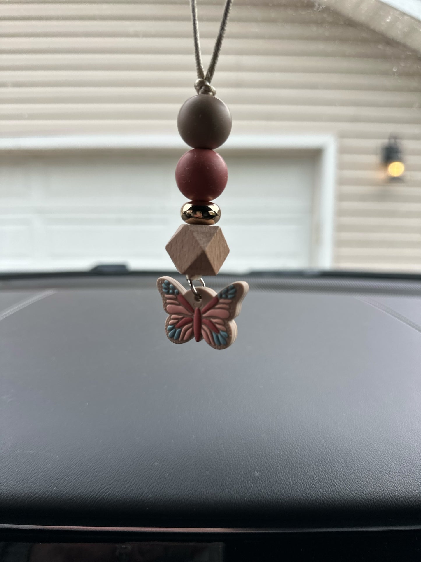 Boho Butterfly Beaded Car Charm