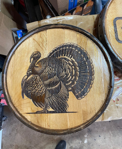 Custom Bourbon Whiskey Barrel Lid With Ring