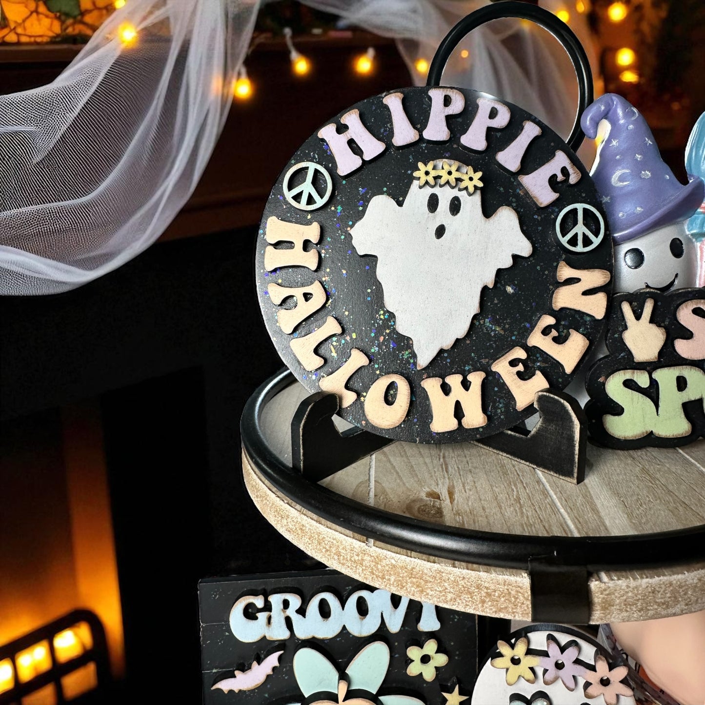 Groovy Halloween Tiered Tray