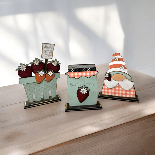 Strawberry Gnome Shelf Sitter Set