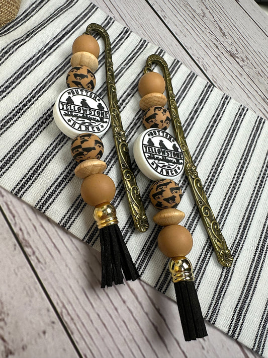 Cattle Ranch Beaded Bookmark
