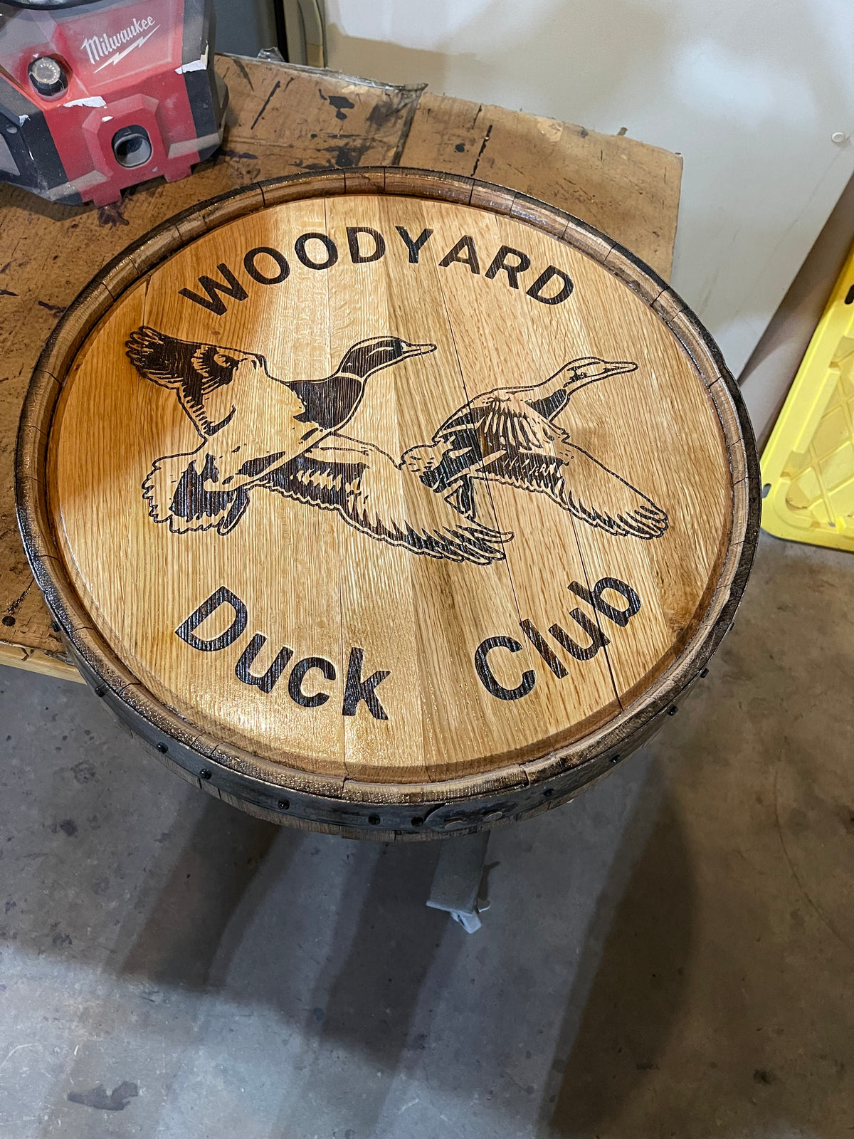 Custom Bourbon Whiskey Barrel Lid With Ring