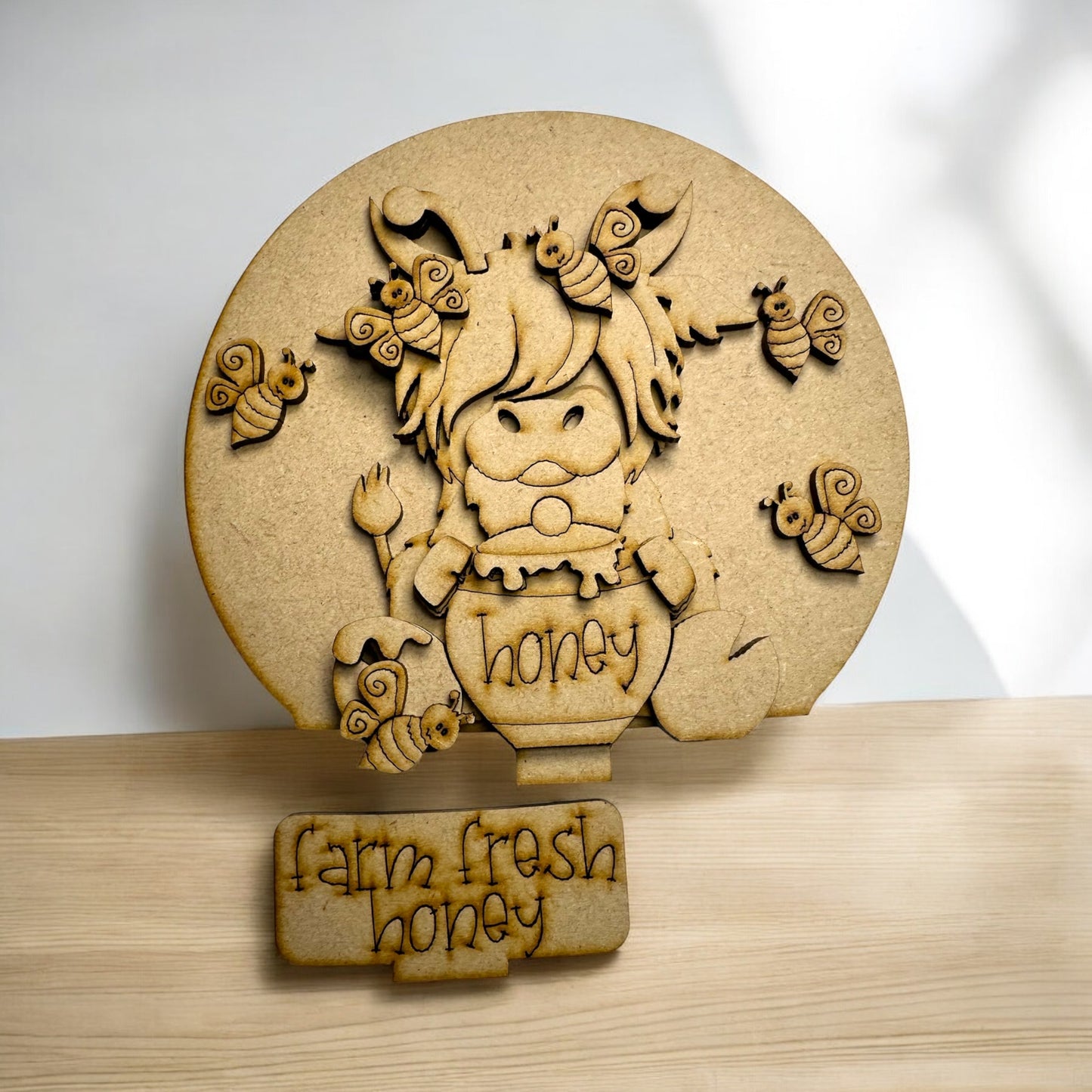 Bee Highland Cow Snow Globe Insert