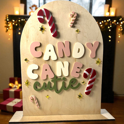 Candy Cane Cutie Christmas Arch Sign