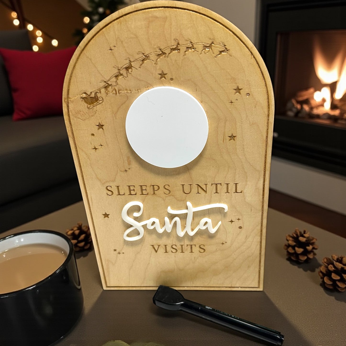 Countdown To Santa Dry Erase Sign