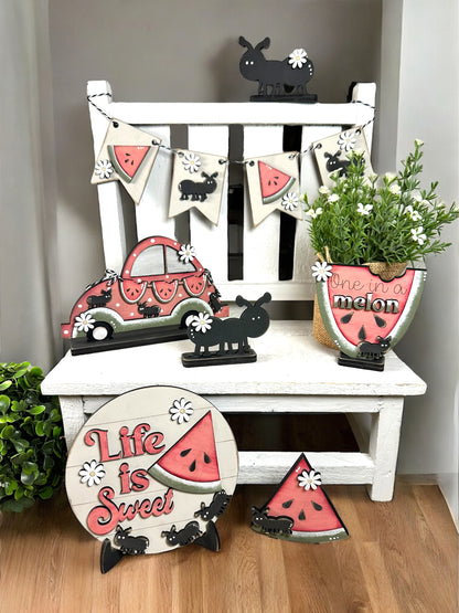Life Is Sweet Watermelon Tiered Tray Signs