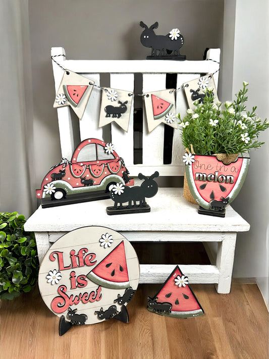 Life Is Sweet Watermelon Tiered Tray Signs