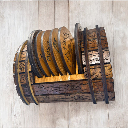 Whiskey Barrel Coaster Set