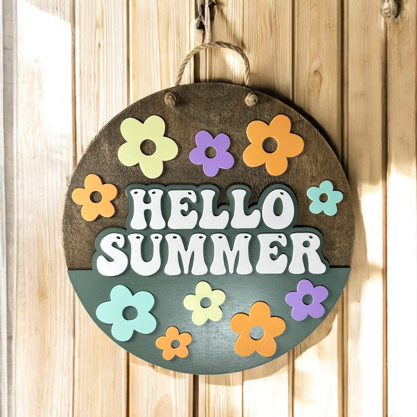 Retro Hello Summer Door Hanger
