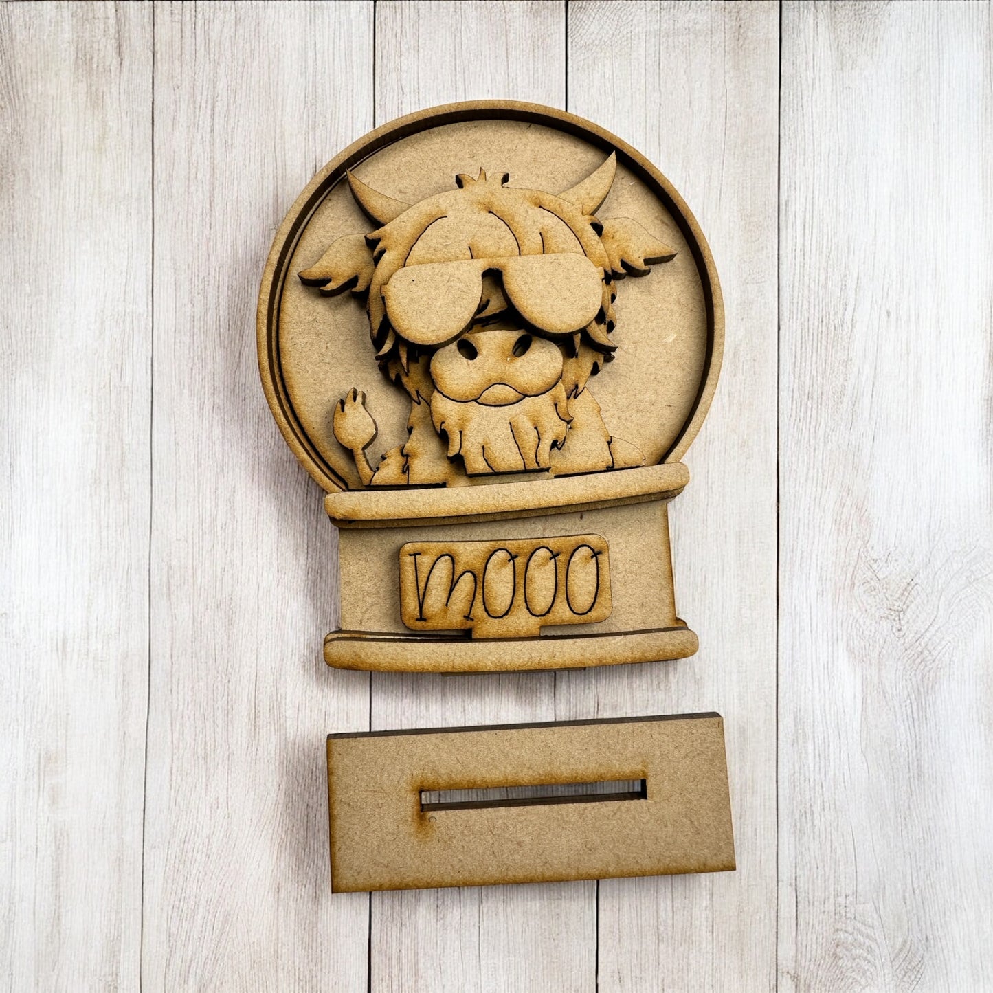 Summer Highland Cow Snow Globe Insert