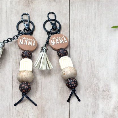 Boho Girl or Boy Mama Beaded Keychains