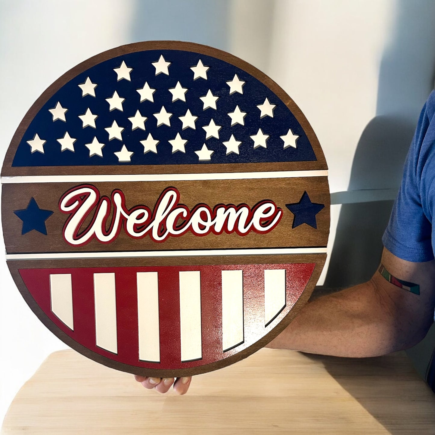 Patriotic Welcome Door Sign