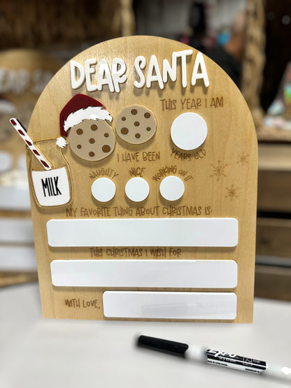 Dear Santa Dry Erase Board