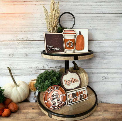 All The Pumpkin Tiered Tray