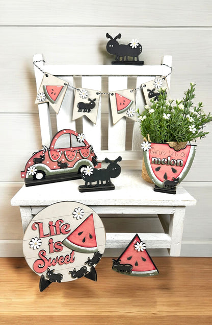 Life Is Sweet Watermelon Tiered Tray Signs