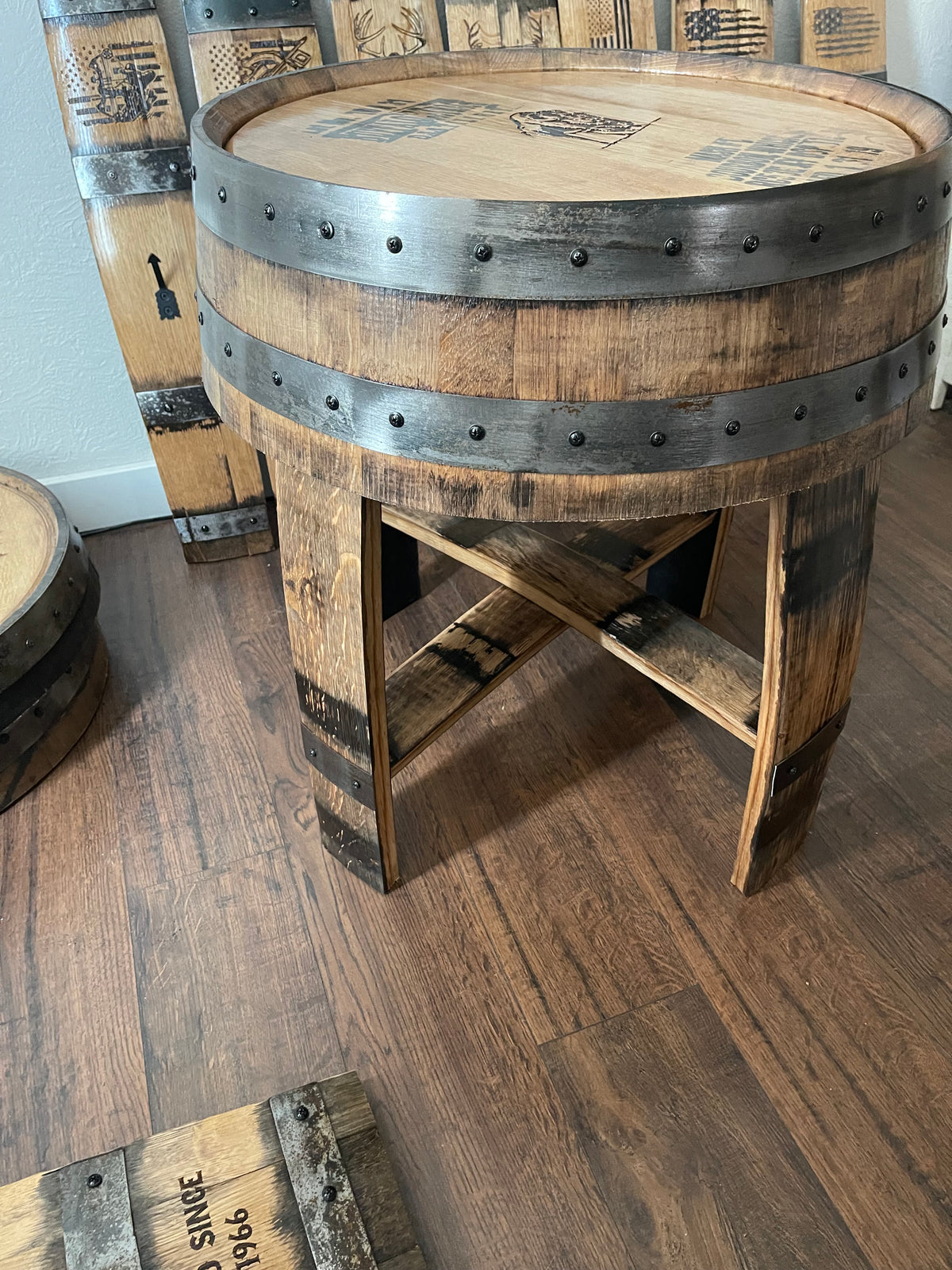 Authentic Whiskey Barrel Side Table