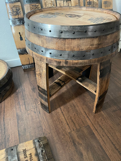 Authentic Whiskey Barrel Side Table