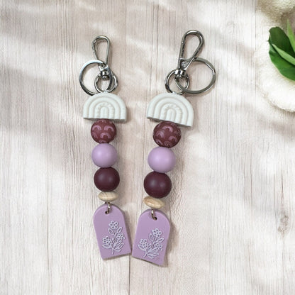 Boho Rainbow Beaded Keychain