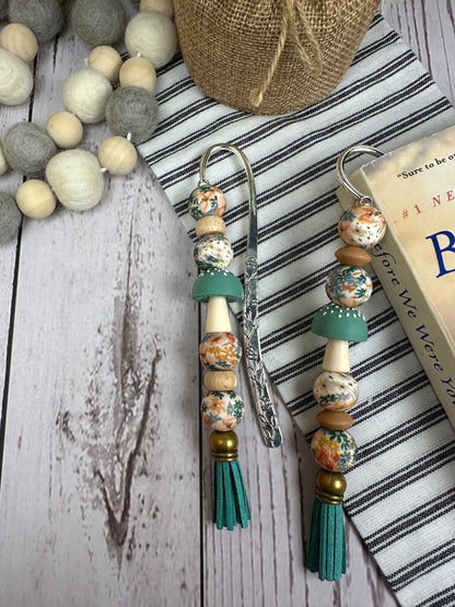 Boho Mushroom Beaded Bookmark