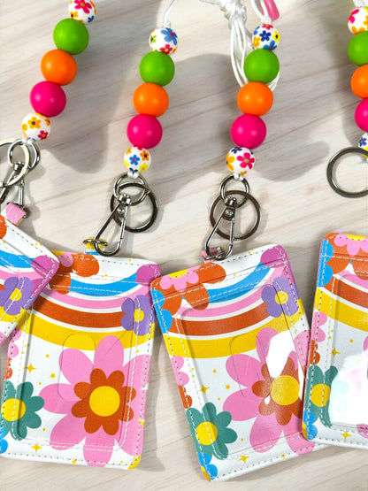 Retro Daisy Lanyard with ID Badge Holder