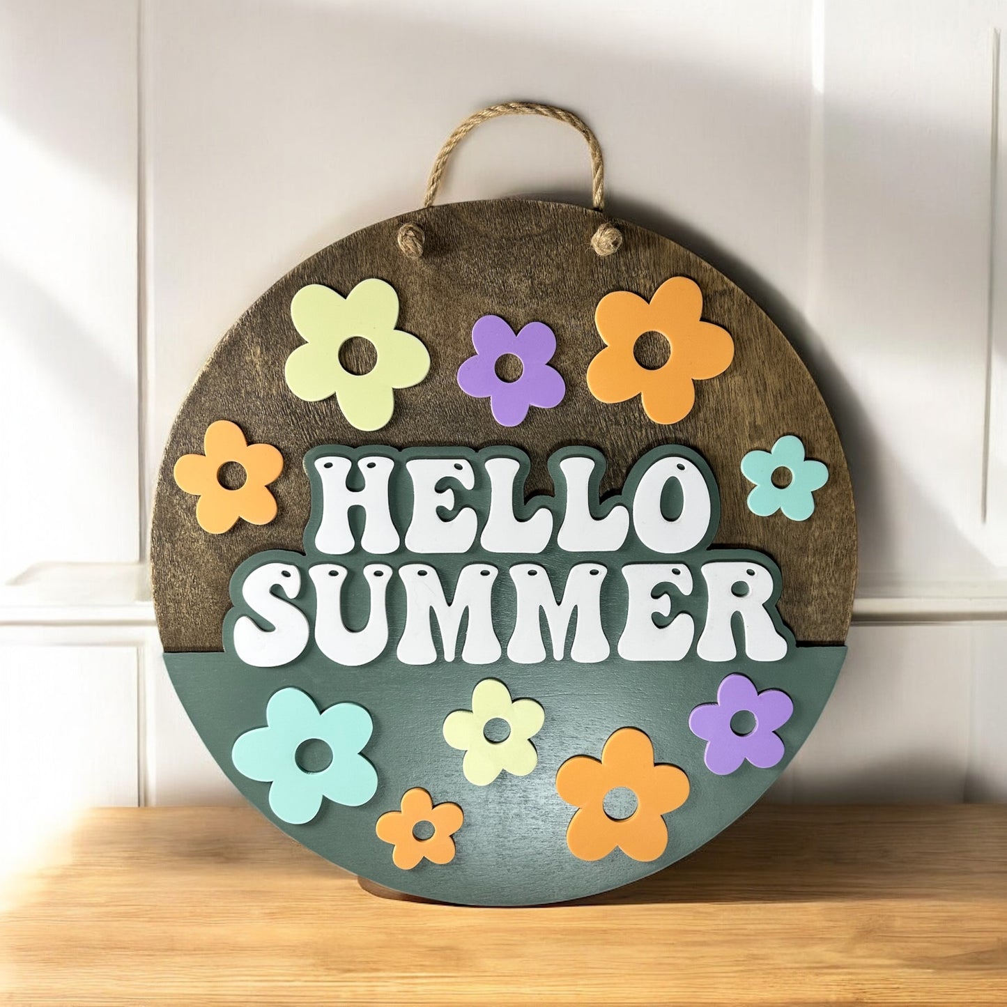 Retro Hello Summer Door Hanger