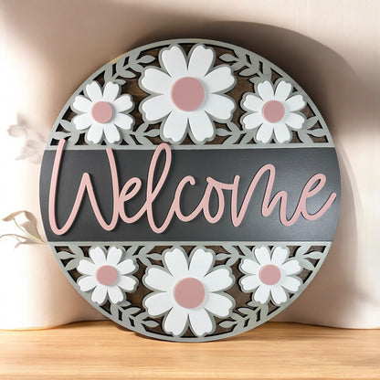 Welcome Daisy Door Hanger