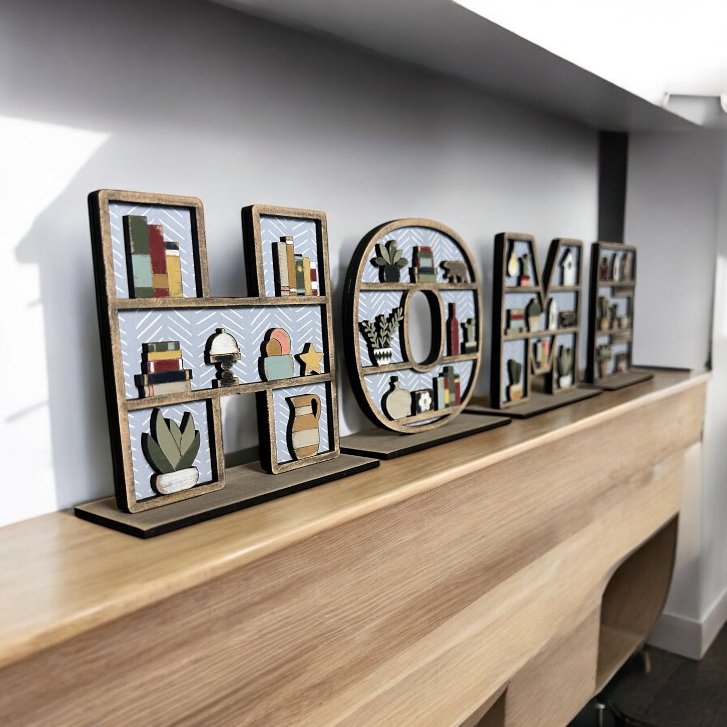 HOME Book shelf letters