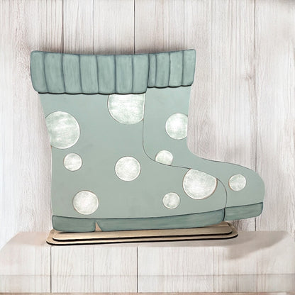 Rain Boots Base For Interchangeable Flower Basket Inserts.