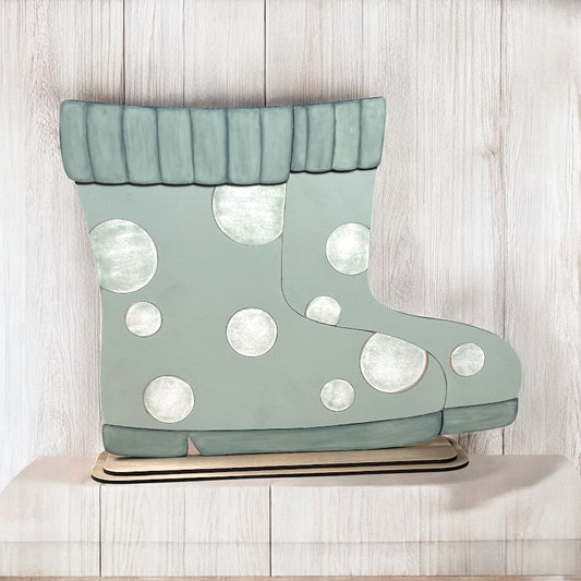 Rain Boots Base For Interchangeable Flower Basket Inserts.