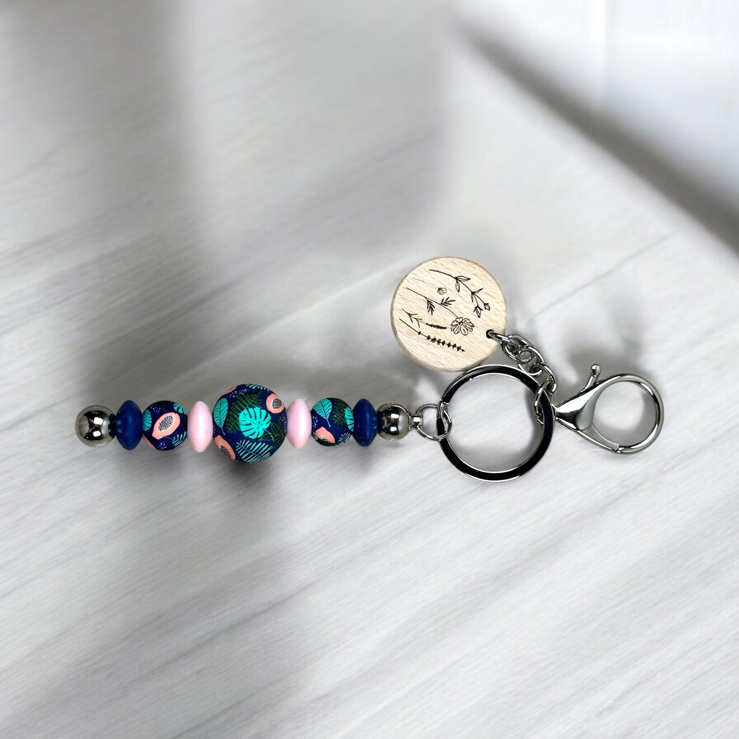 Botanical Splash Beaded Keychain Bar