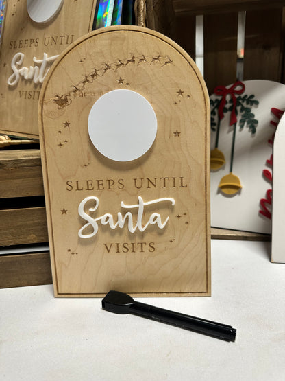 Countdown To Santa Dry Erase Sign