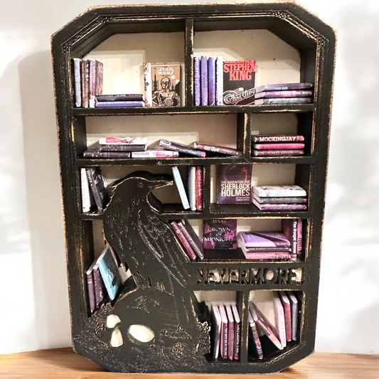 Raven & Skull Nevermore Mini Bookshelf With Mini Books