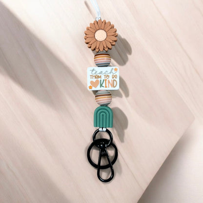 Teach Them To Be Kind Beaded Lanyard