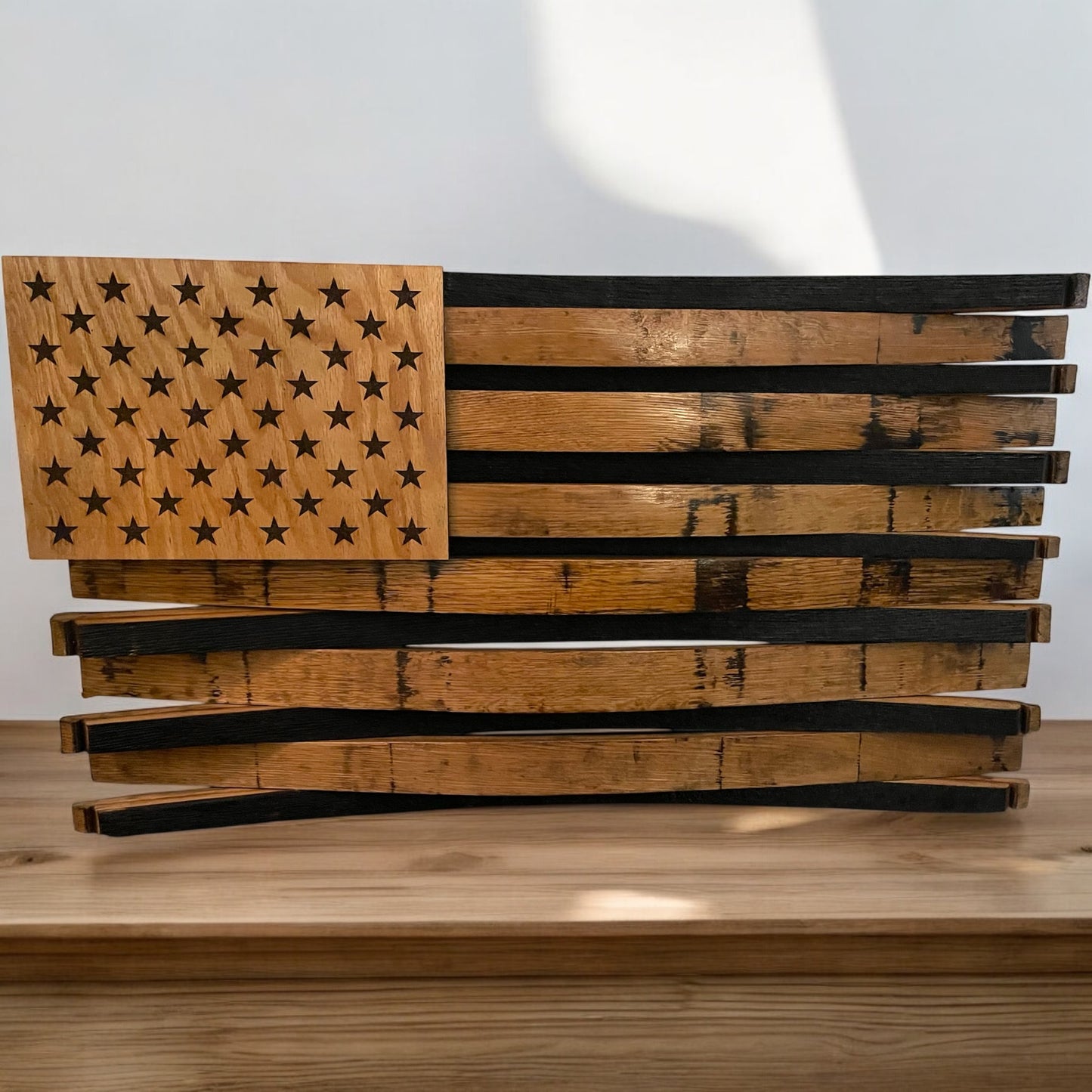 Whiskey Barrel Stave American Flag