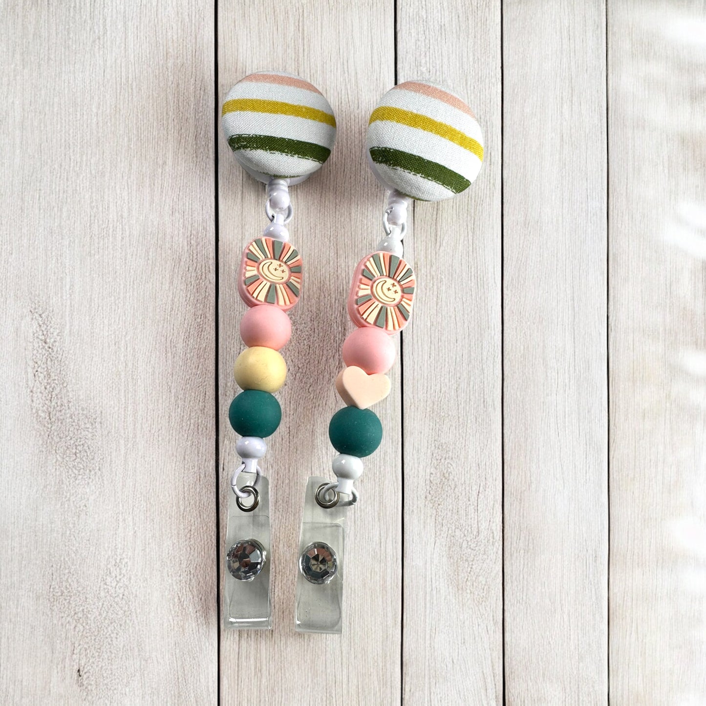 Boho Sunshine Fabric Covered Badge Reel