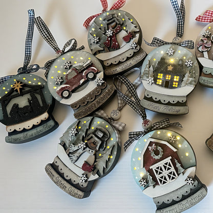 Snow Globe Lighted Ornaments