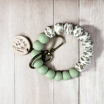 Sage Wildflower Wristlet