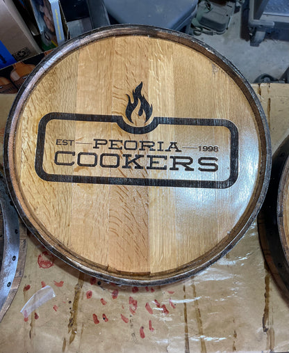 Custom Bourbon Whiskey Barrel Lid With Ring