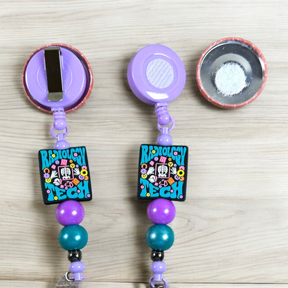 Radiology Tech Fabric Covered Badge Reel