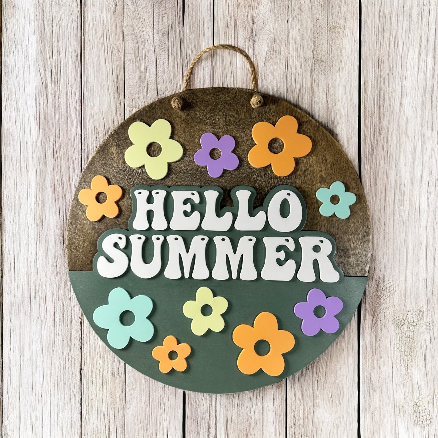 Retro Hello Summer Door Hanger