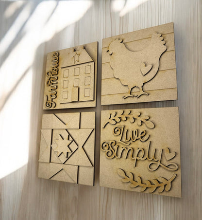 DIY Prim Farmhouse Signs For Interchangeable Ladder Frames