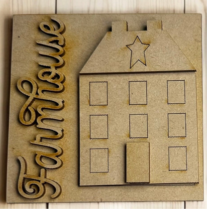 DIY Prim Farmhouse Signs For Interchangeable Ladder Frames