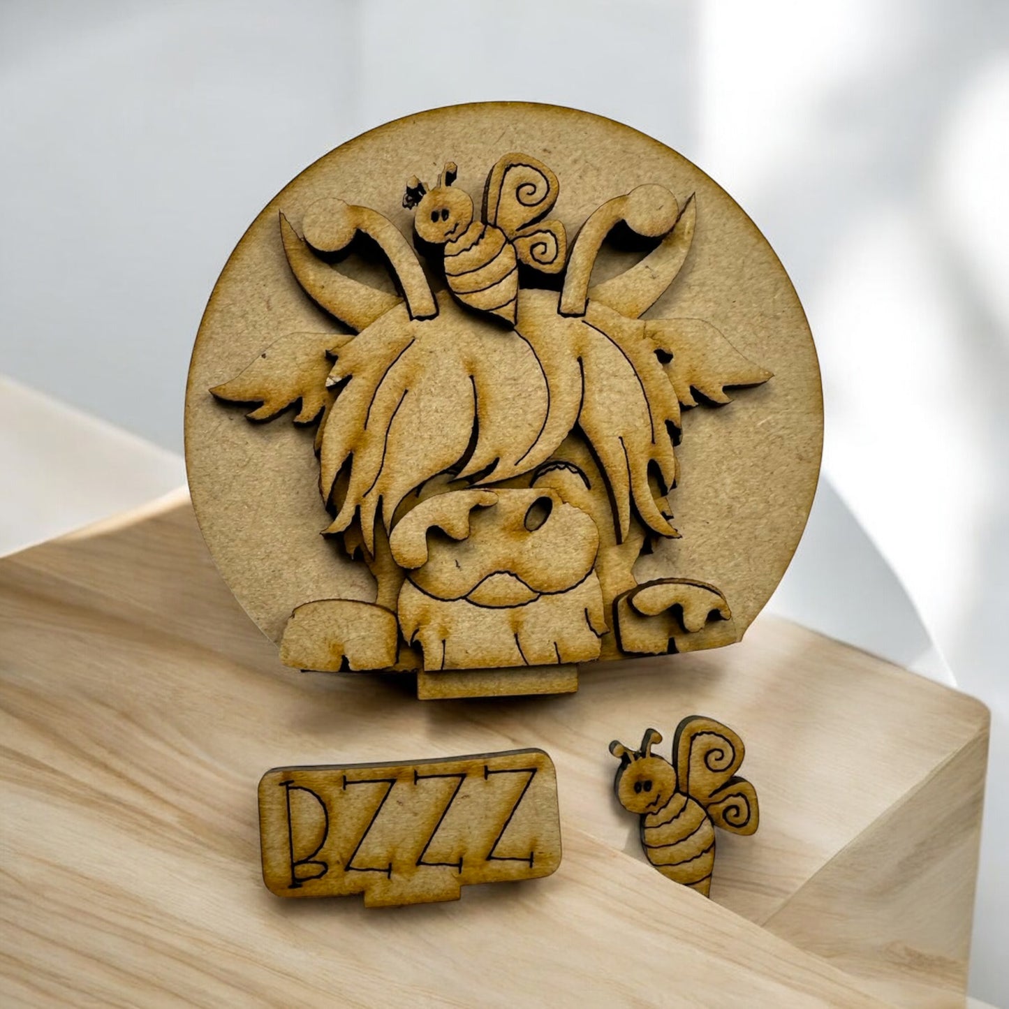 Bee Highland Cow Snow Globe Insert