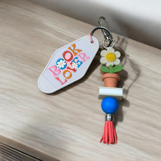 Book Lover Motel Keychain
